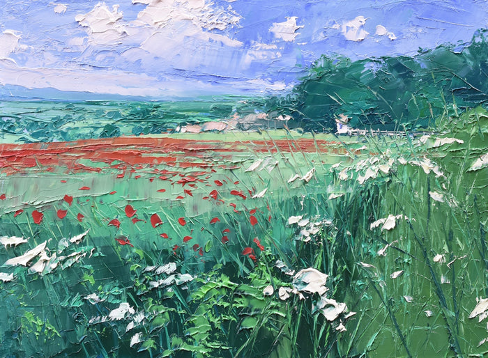 Poppy Field 1 - oil on canvas by Colin Carruthers