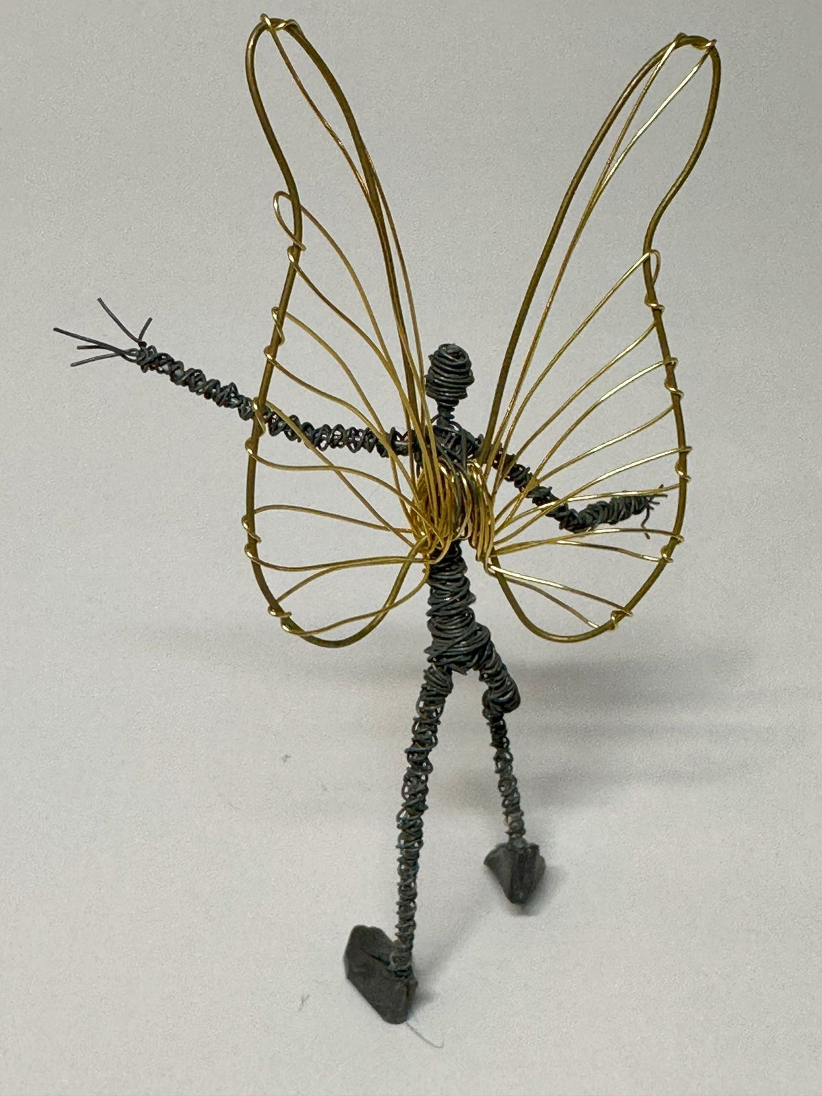 Gold Winged Standing Wire Fairy by Rachel Ducker