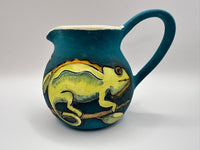 Chameleon Design Small Round Jug in Teal with by Jeanne Jackson
