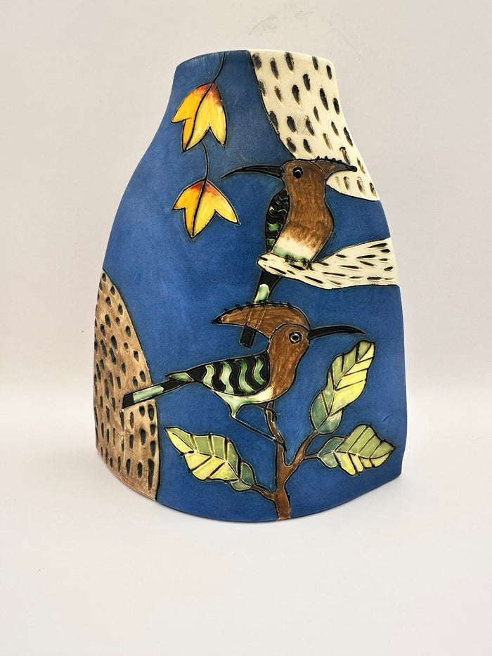 Large Vase in Matte Blue by Jeanne Jackson