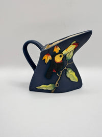 Toucan & Hoopoe Design Traingular Jug in Blue with by Jeanne Jackson