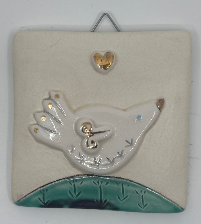 Bird on Hill Design Hanging Tile by Sophie Smith (SS109)
