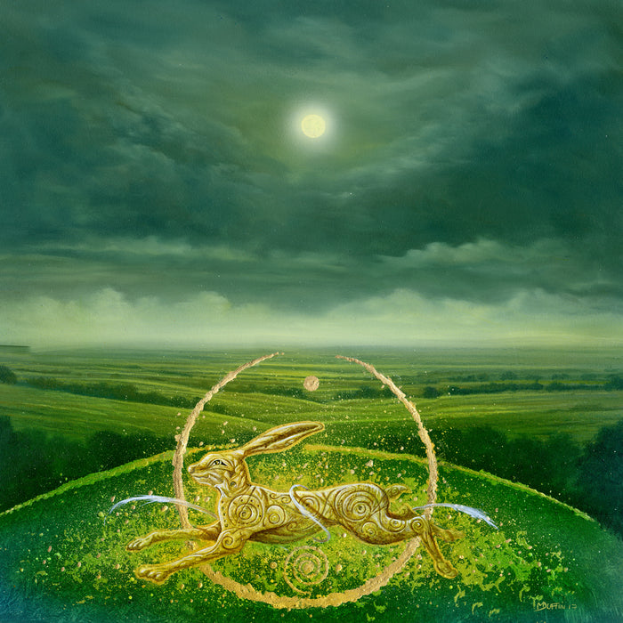 The Moonlit Hare - Hand Embellished Signed Limited Edition Print by Mark Duffin