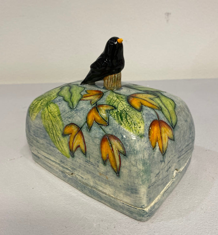 Blackbird Butter Dish by Jeanne Jackson