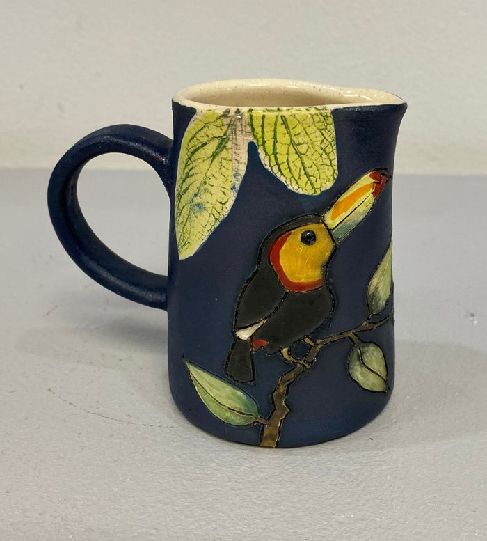 Small Blue Toucan Jug by Jeanne Jackson