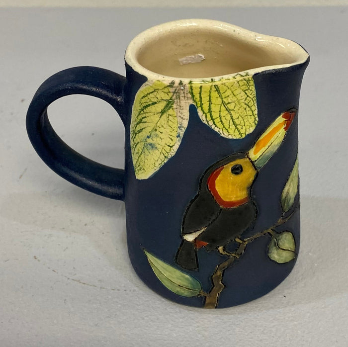 Small Blue Toucan Jug by Jeanne Jackson
