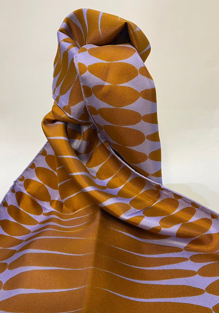 Long, luxurious 100% silk scarf designed by Faye Stevens.