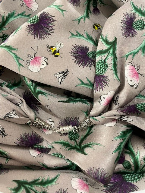 Dove Thistle Silk Scarf by Ladycrow - Main Image