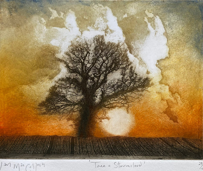 Tree & Stormcloud limited edtion etching by Ian MacCulloch
