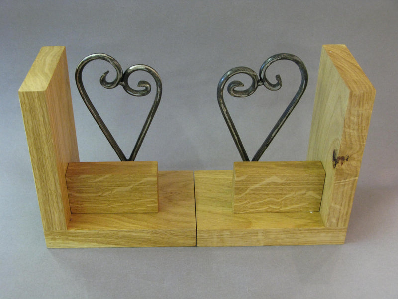 Heart Bookends by Maxine Hunt