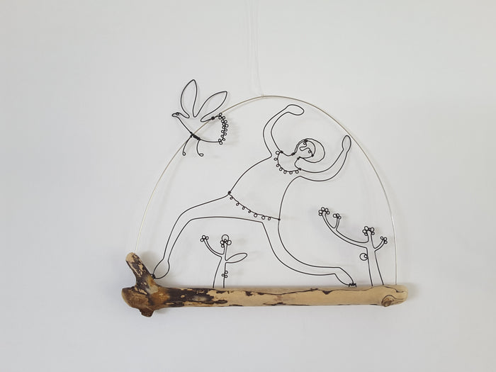 Dancer and Bird - Wire and Driftwood