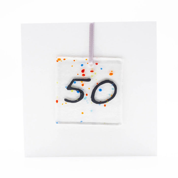  "50" Hanging Decoration birthday card by Marc Peters