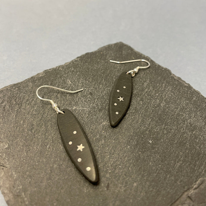 Willow leaf sky earrings by slate and silver