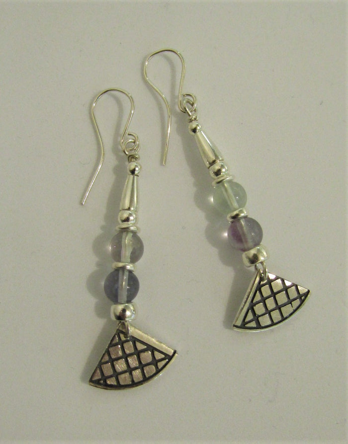Fluorite and Silver Earrings