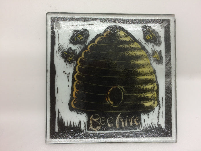 Beehive without frame, stained glass by Bryan Smith