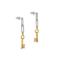 Trinket Key Earrings Gold by Julia Thompson