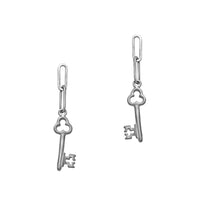 Trinket Key Earrings Silver by Julia Thompson