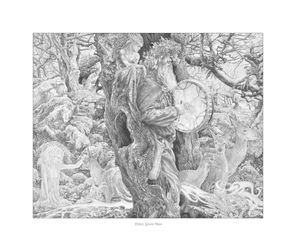 Enter, Green Man by Ed Org - Limited Edition Print – Obsidian Art