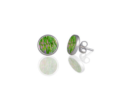 Honesty Green Stud Earrings by Pixalum