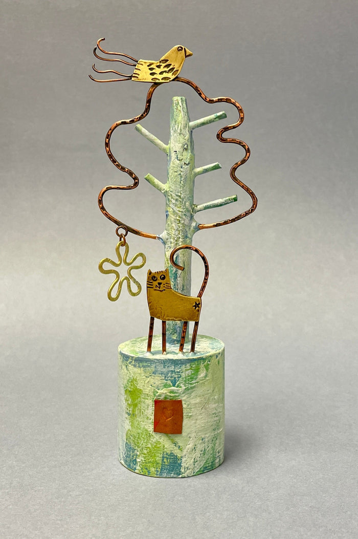 Mini Ash Tree with Cat by Frances Noon