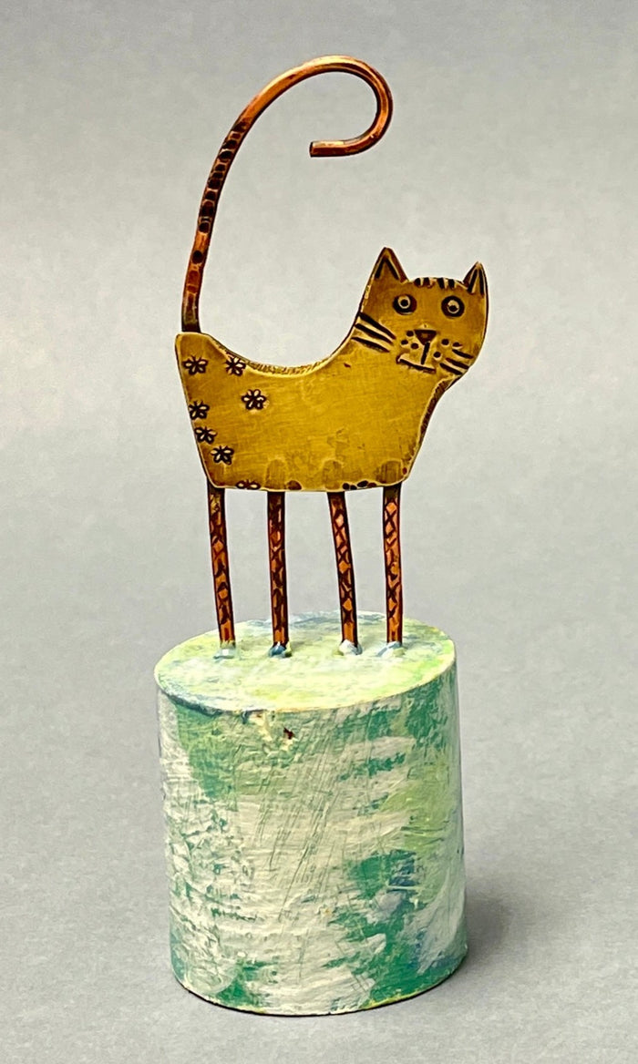 Mini Cats in copper or brass by Frances Noon