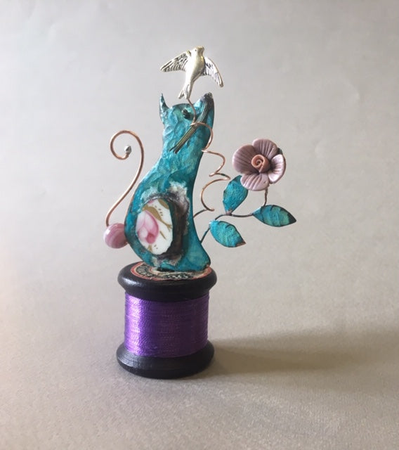 Small Cat on Bobbin -Linda Lovatt