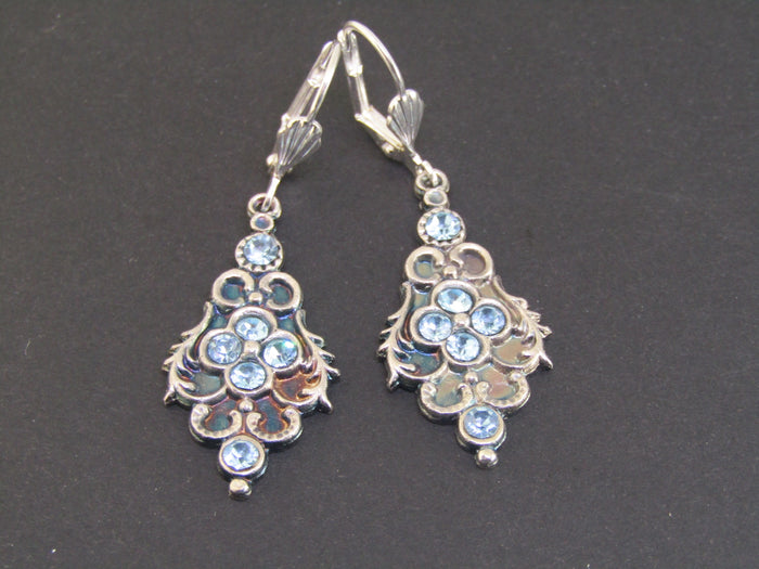 Blue Diamante Earrings by Jess Lelong