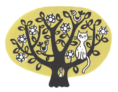 Neighbourhood Watch - Handprinted Linocut by Ruth Green