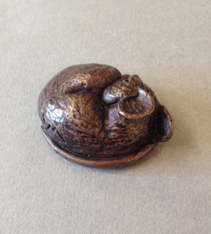 Bronze Sleeping Mouse Sculpture by David Meredith