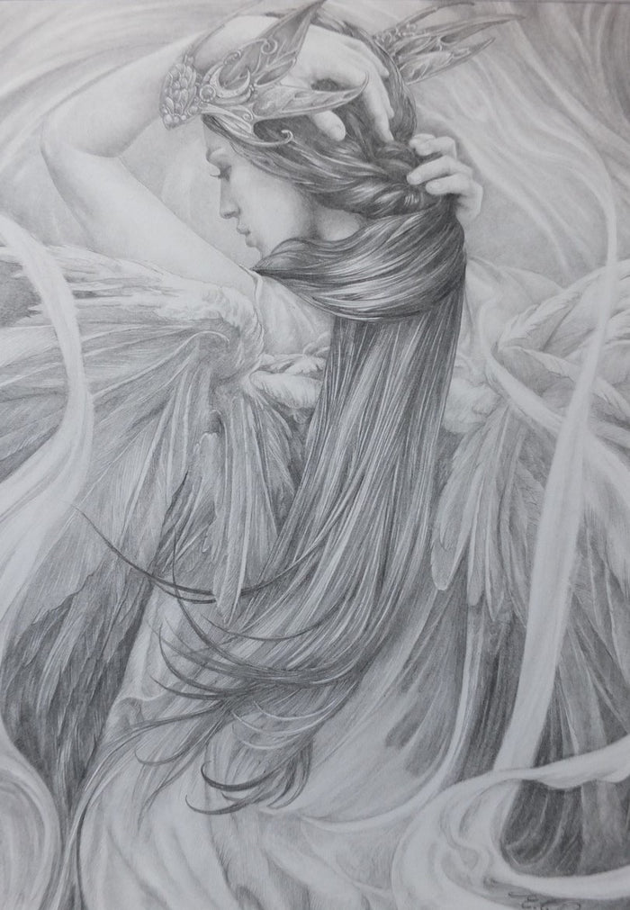 Study For Valkyrie - Original Pencil Drawing by Ed Org
