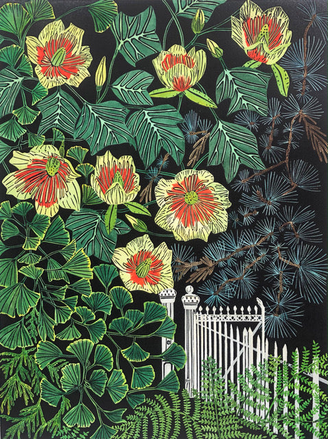 Hand produced woodcut by Helen Taylor