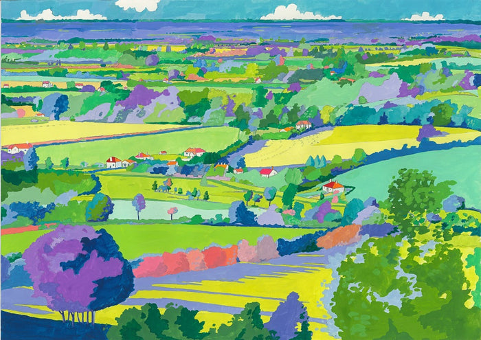 "The Vale of Aylesbury, View from Whiteleaf Cross" limited edition print by Mary Casserley