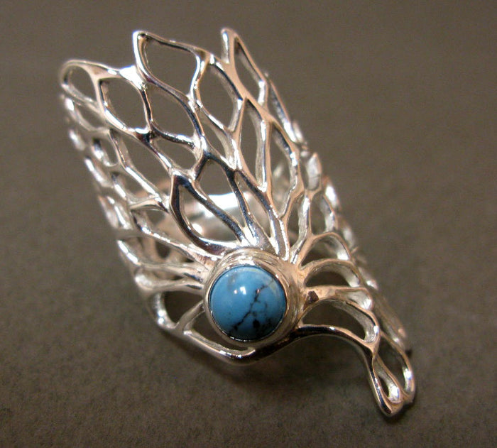 Silver Turquoise Ring - Sterling Silver Jewellery by Elena Brennan