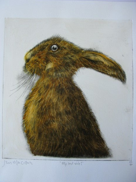 Etching of a Hare by Ian MacCulloch
