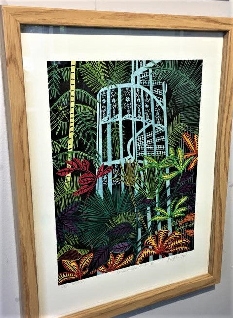 Hand Painted Woodcut Print by Helen Taylor