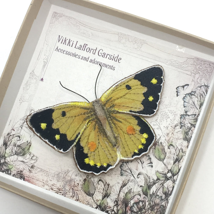 Clouded Yellow Butterfly Brooch by Vikki Lafford Garside