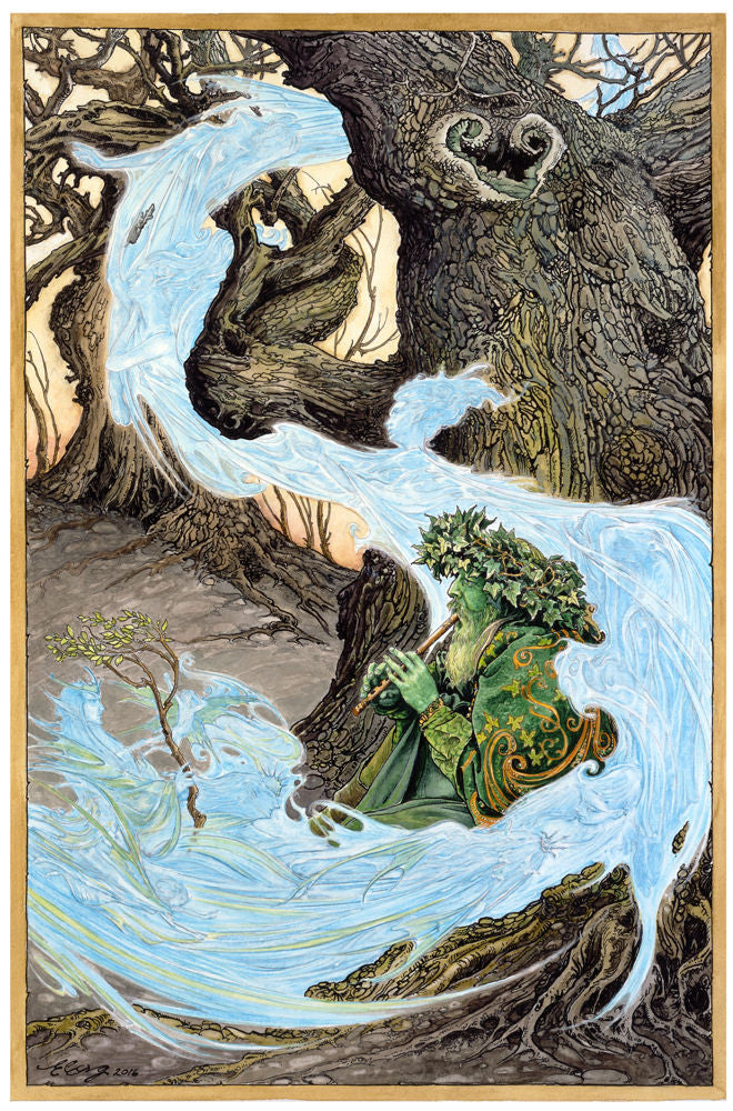 Spring, the Green Man's Song - signed limited edition print by Ed Org