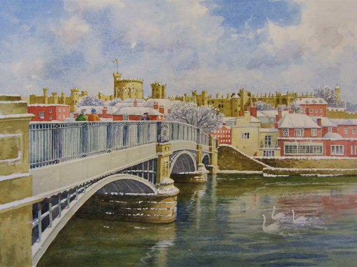 Windsor from Eton Bridge - watercolour by Colin Tuffrey