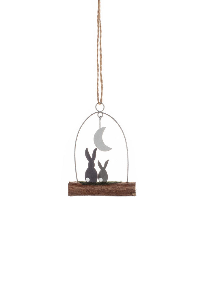 Moon Gazing Rabbits Xmas Decoration