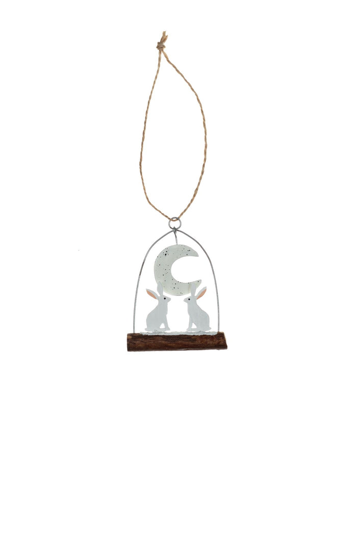 Moon & Bunnies Xmas Decoration