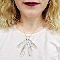 ‘Dancing Dragonfly’ Necklace - Sterling Silver with Opal by Chloe Romanos (CLR307)