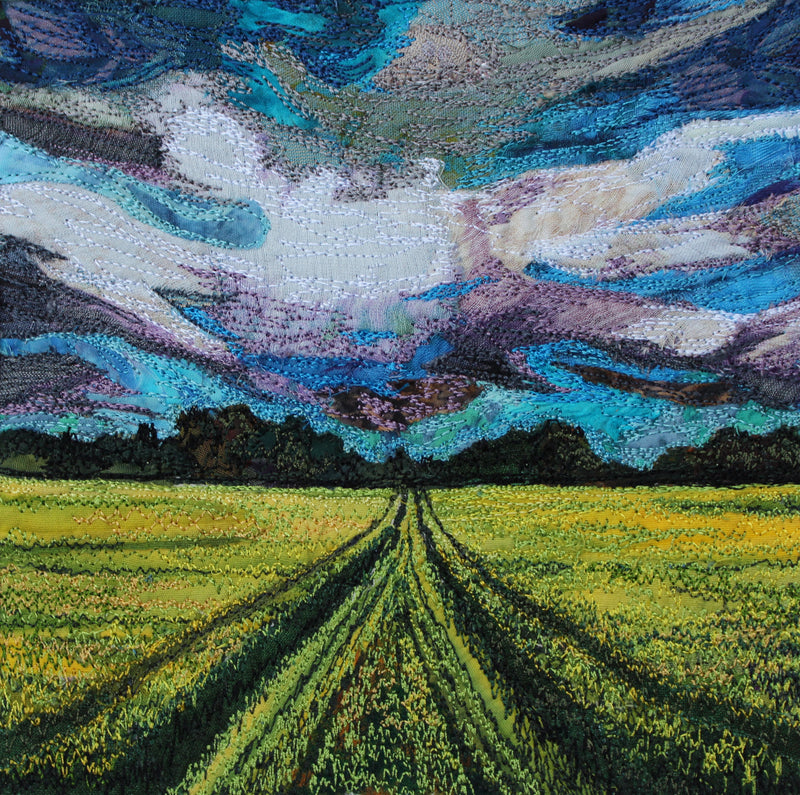 Across the Field - textile art by Rachel Wright