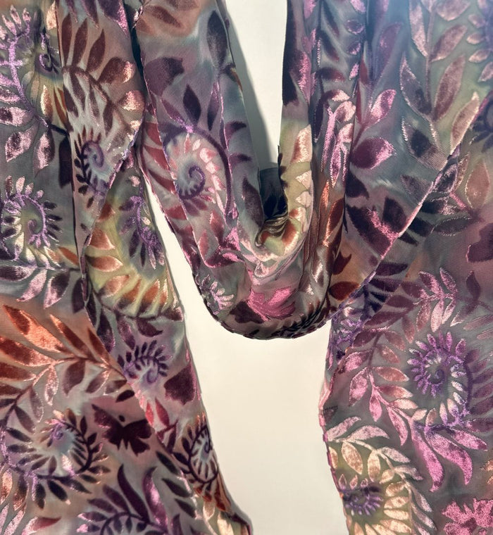 Autumnal Butterfly Design Hand Painted Devore Velvet Scarf by Diane Jones (DJ36)