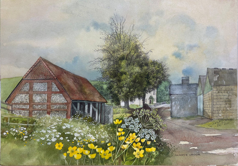 Barn, Old Amersham - original painting by Gladys Crook
