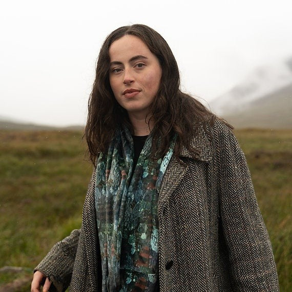 "Basalt" Velvet Infinity Scarf by Agate & Ayre