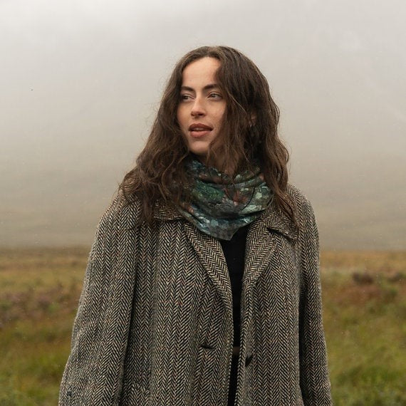 "Basalt" Velvet Infinity Scarf by Agate & Ayre