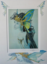 'Blue Beauty' - print with hand-drawn detailing on mount by Ed Org
