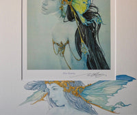 'Blue Beauty' - print with hand-drawn detailing on mount by Ed Org