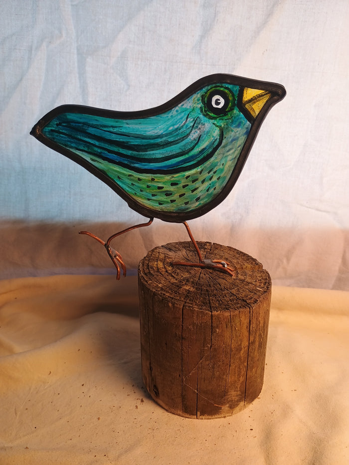Blue Bird - Hand-Crafted Stained Glass by Rhiannon Powell