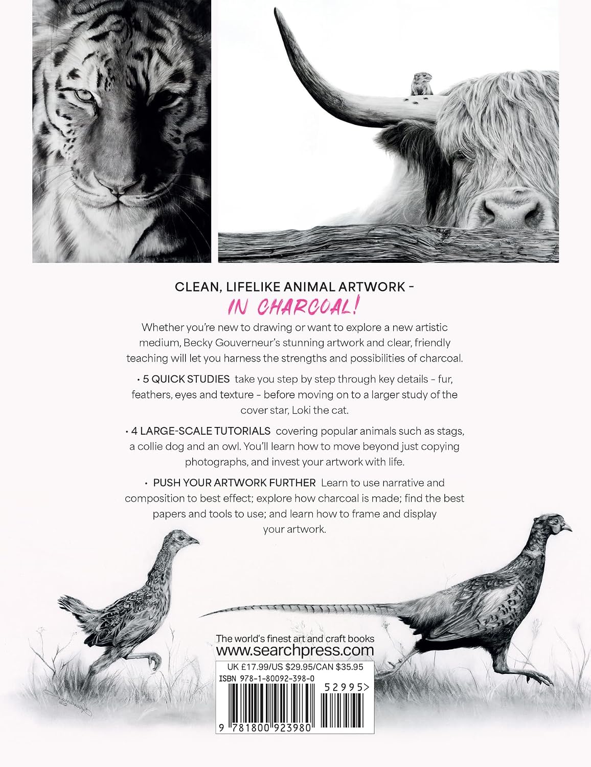 Drawing Animals in Charcoal: Create realistic animal portraits with depth, expression and texture  - book by Becky Gouverneur
